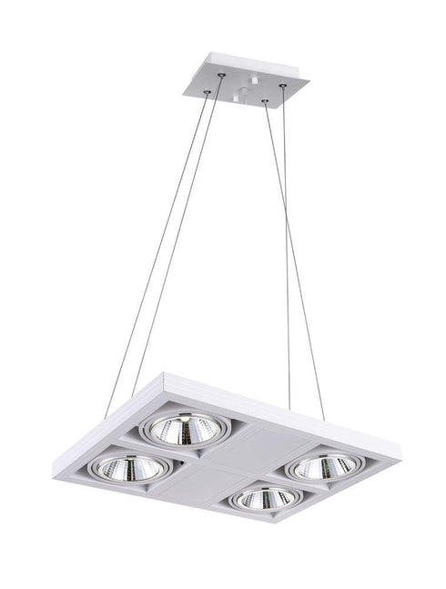 CWI Lighting Wrest LED Chandelier With White Finish Model: 7114P18-4-103