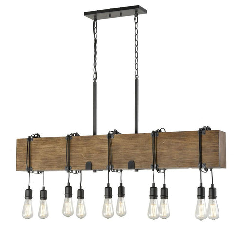 DVI Lighting 10 Light Linear In Graphite And Ironwood On Model: DVP42404GR+IW