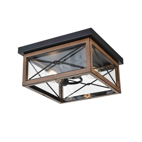 DVI Lighting County Fair 2 Light Flush Mount Model: DVP43370BK+BIW-CL
