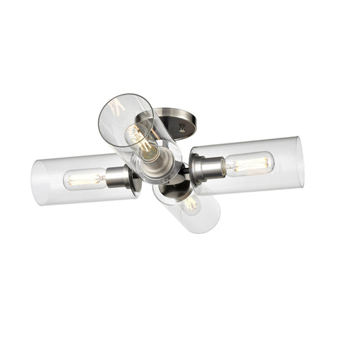 DVI Lighting Barker 4 Light Semi Flush Mount Model: DVP24711BR+GR-CL