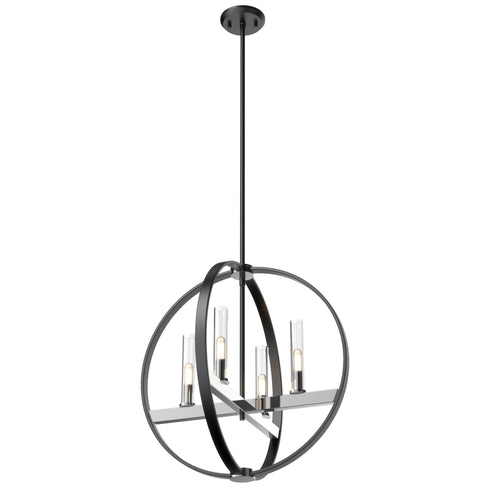 DVI Lighting Mont Royal 4 Light Large Pendant Model: DVP28849CH/GR-CL