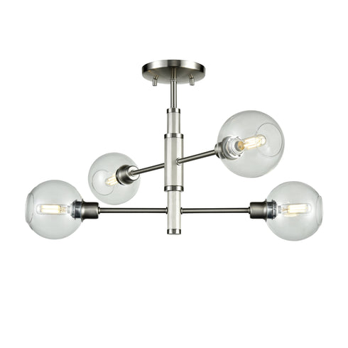 DVI Lighting Ocean Drive 4 Light Large Semi Flush Mount Model: DVP20812SN/CH-CL