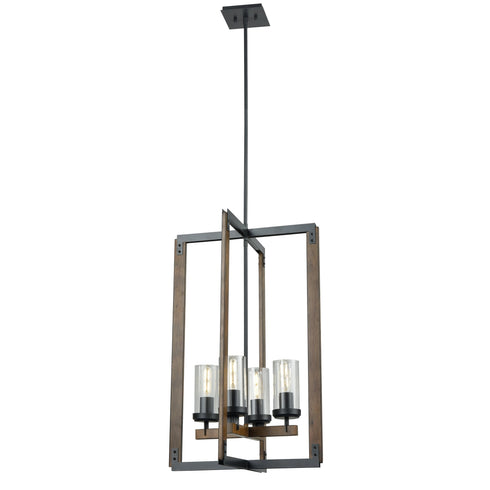 DVI Lighting Okanagan 29 Inch 4 Light Foyer Model: DVP38649GR+IW-CL