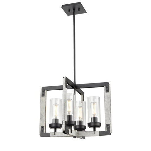 DVI Lighting Okanagan 4 Light Pendant Model: DVP38620GR+IW-CL