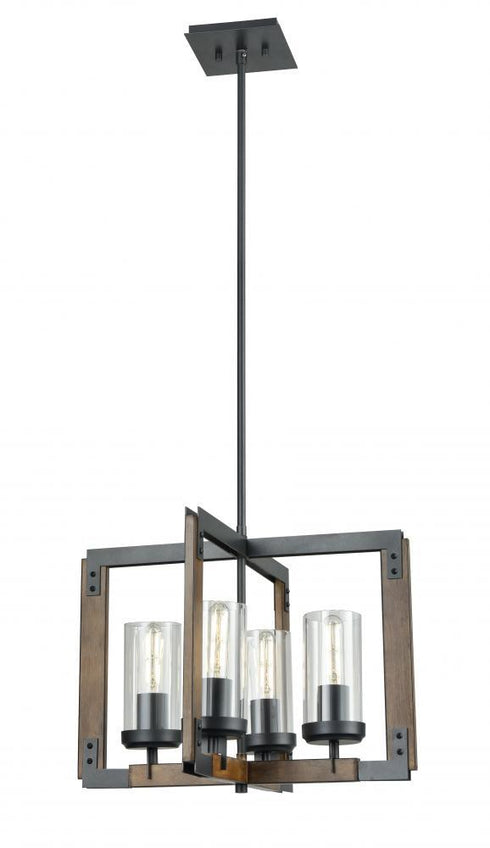 DVI Lighting Okanagan 4 Light Pendant Model: DVP38620GR+IW-CL