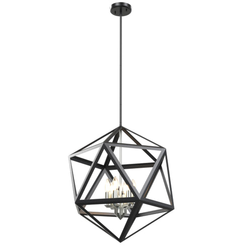 DVI Lighting Polygon 6 Light Pendant Model: DVP29505SN/GR