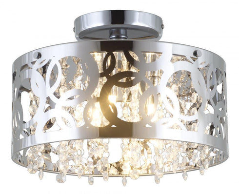 DVI Lighting Woodstock 7.75 Inch Semi Flush Mount Model: DVP14711CH-CRY