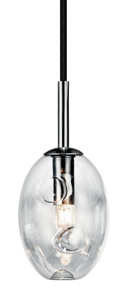 Elan 83253 Menicus 1 Light Clear Glass W/ Black Adjustable Up To 44" Cloth Cord