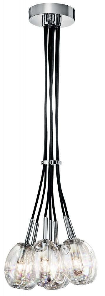 Elan 83255 Menicus 7 Light Clear Glass W/ Black 32" Cloth Cord