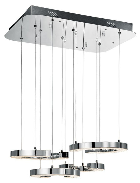 Elan 83338 Crushed Ice LED 4 Light Pendant Cluster