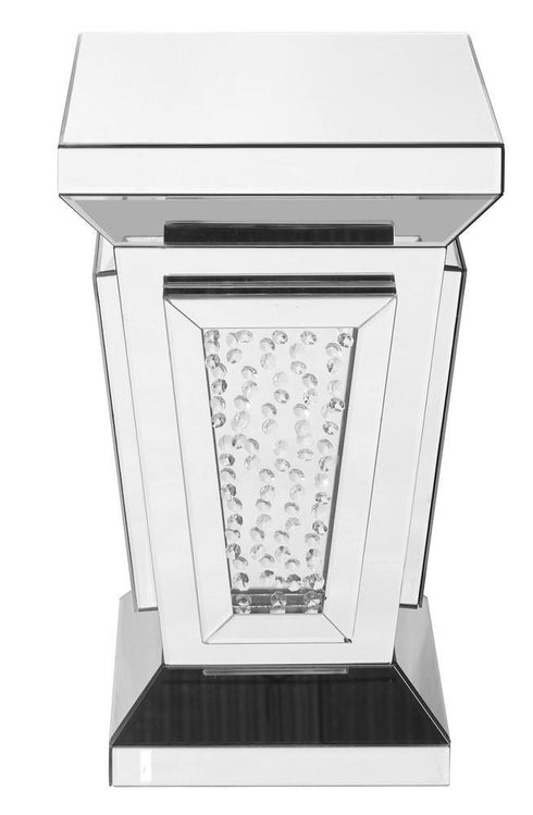 Elegant Decor Modern 15 Inch Crystal End Table In Clear Mirror Model: MF91020
