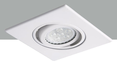 Elegant Lighting 3 Inch Matte White 35 Degree Adjustable Spot With Matte White Square Trim Ring Model: R3-588MW