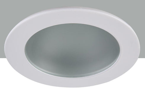 Elegant Lighting 3 Inch Shower Trim Frost Glass With Matte White Trim Ring Model: R3-409MW