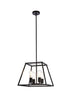 Living District 4 Light Declan 16 Inch Pendant In Black And Brass Model: LD720D16BRK