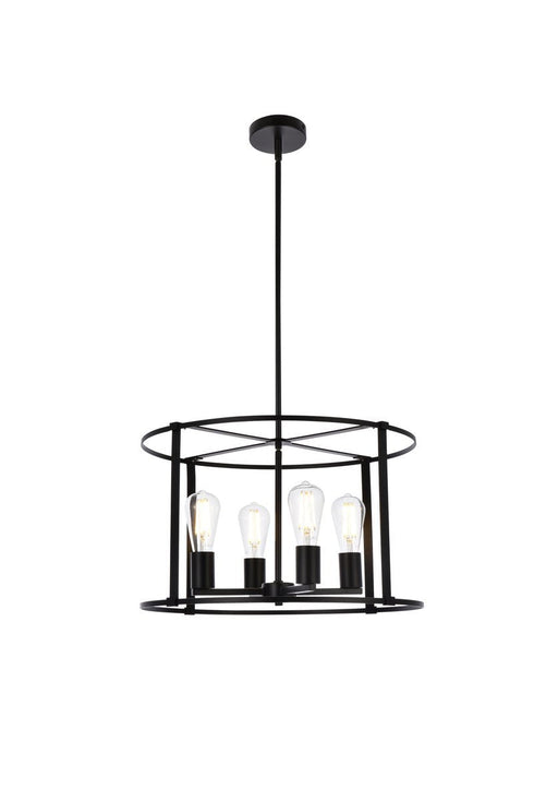 Living District Agnys 4 Light Pendant Model: LD7057D20BK