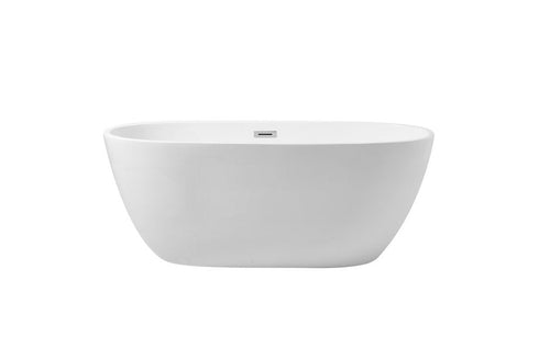 Elegant Decor Allegra 59 Inch Soaking Roll Top Bathtub In Glossy Model: BT10759GW