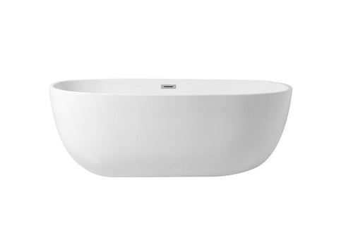 Elegant Decor Allegra 67 Inch Soaking Roll Top Bathtub In Glossy Model: BT10767GW