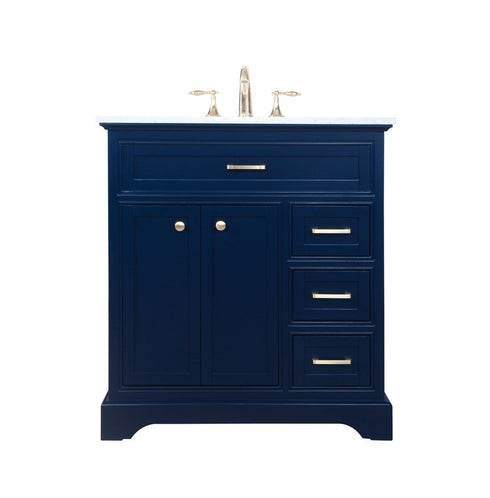 Elegant Decor Americana 19 Inch Single Bathroom Vanity In Blue Model: VF15019BL