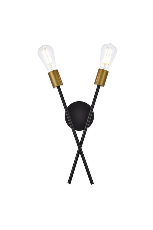 Living District Armin 2 Light Sconce Model: LD7053W7BK