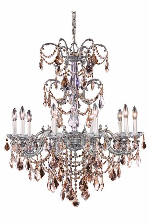 Elegant Lighting Athena 10 Light Chandelier Model: 9710D29PW-GT/SS