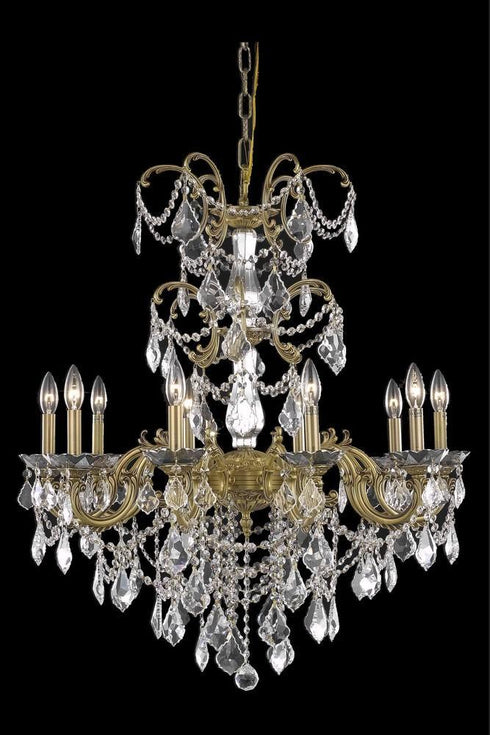 Elegant Lighting Athena 10 Light Chandelier Model: 9710D29PW-GT/SS