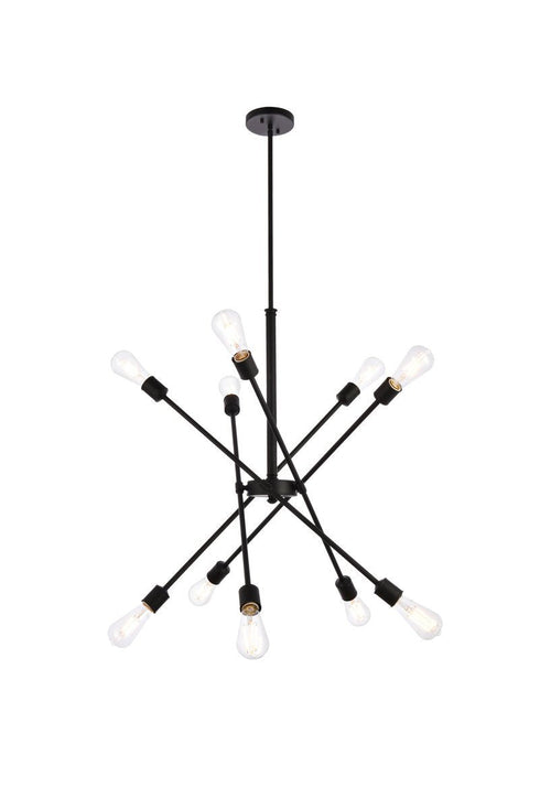 Living District Axel 10 Light Pendant Model: LD8003D28BLA