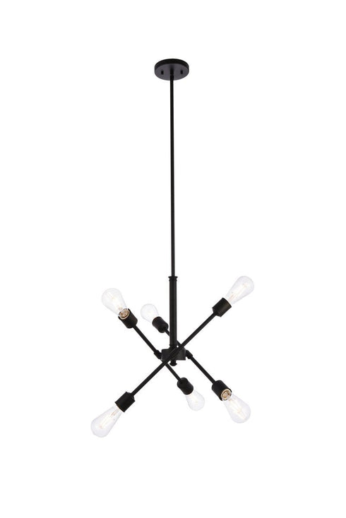 Living District Axel 6 Light Pendant Model: LD8015D18BLA