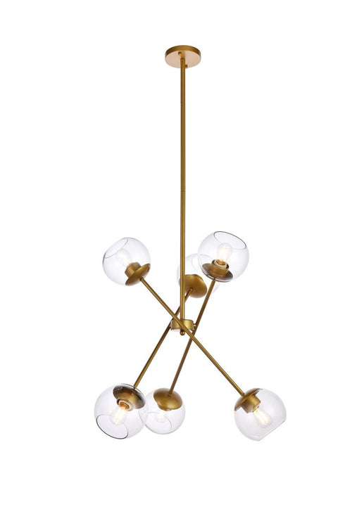 Living District Axl 6 Light Pendant Model: LD656D24BK