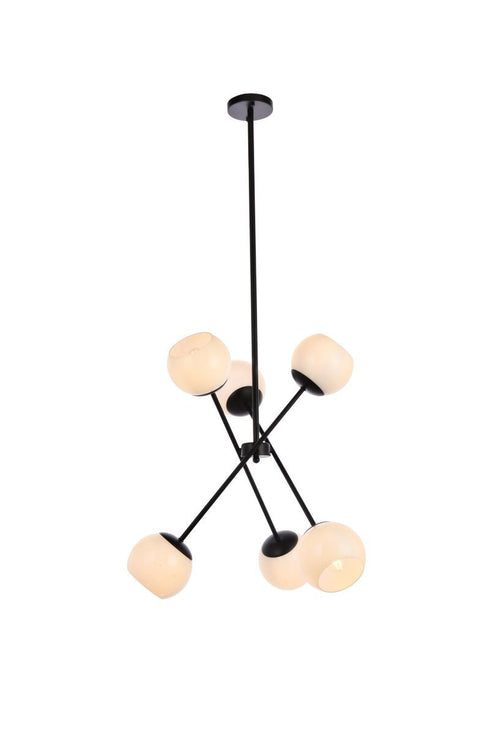 Living District Axl 6 Light Pendant Model: LD657D24BK