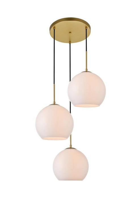 Elegant Lighting Baxter 3 Light Pendant Model: LD2215BR