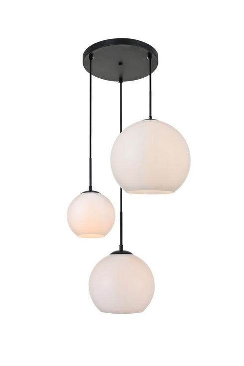 Elegant Lighting Baxter 3 Light Pendant Model: LD2219BK