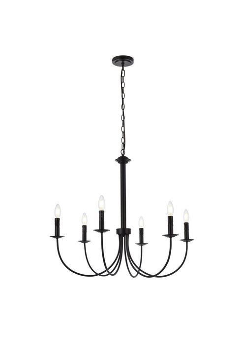 Living District Brielle 6 Light Pendant Model: LD7041D32BK