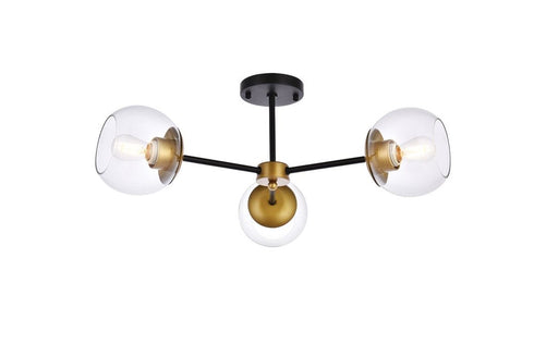 Living District Briggs 3 Light Flush Mount Model: LD648F26BK