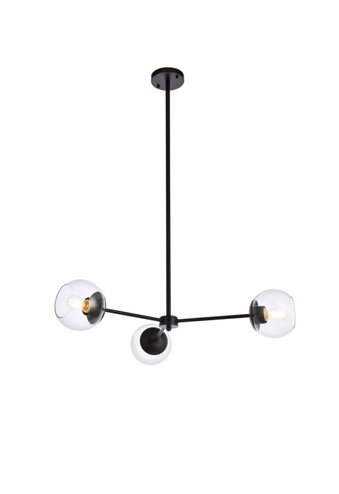 Living District Briggs 3 Light Pendant Model: LD646D32BK