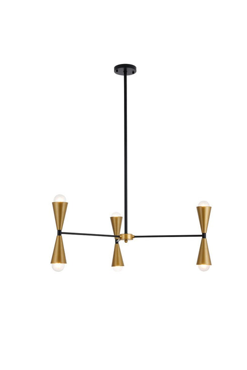 Living District Cade 6 Light Pendant Model: LD650D34BK