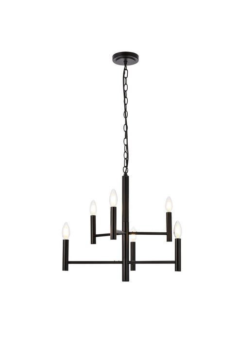 Living District Carmella 6 Light Pendant Model: LD7060D22BK