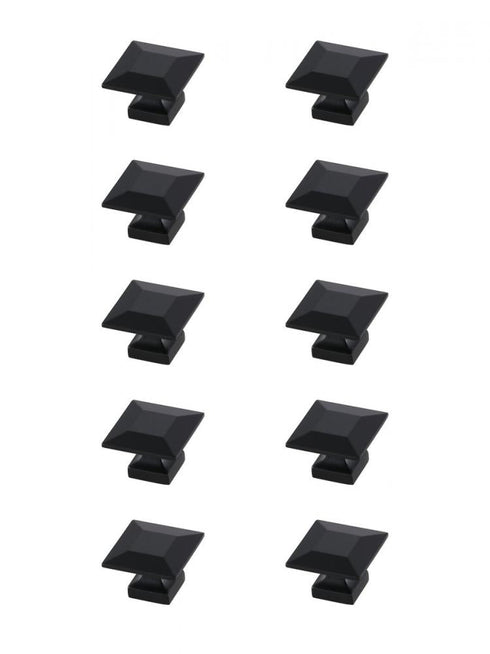 Elegant Decor Cecil 1.3 Inch Matte Black Square Knob Model: KB2025-MB-10PK