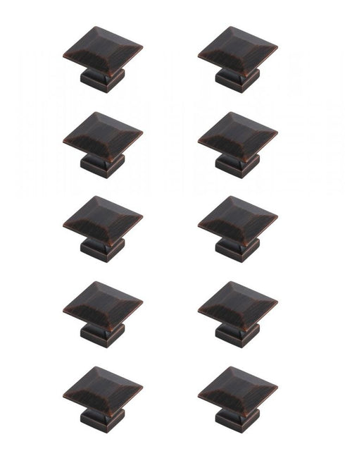 Elegant Decor Cecil 1.3 Inch Matte Black Square Knob Model: KB2025-MB-10PK