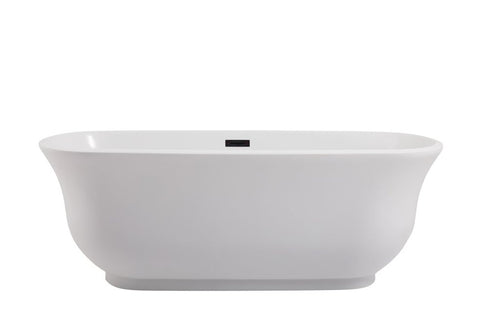Elegant Decor Coralie 59 Inch Soaking Bathtub In Glossy White Model: BT10259GW