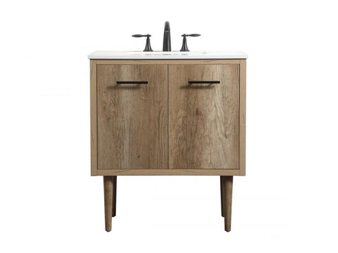 Elegant Decor Cyrus 30 Inch Single Bathroom Vanity In Teak Model: VF48030MTK