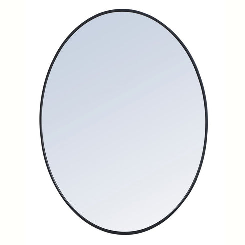Elegant Decor Decker Metal Frame Oval Mirror 34 Inch In Black Model: MR4624BK