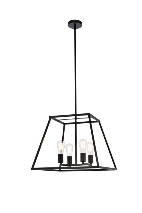 Living District Declan 4 Light Pendant Model: LD720D20BK