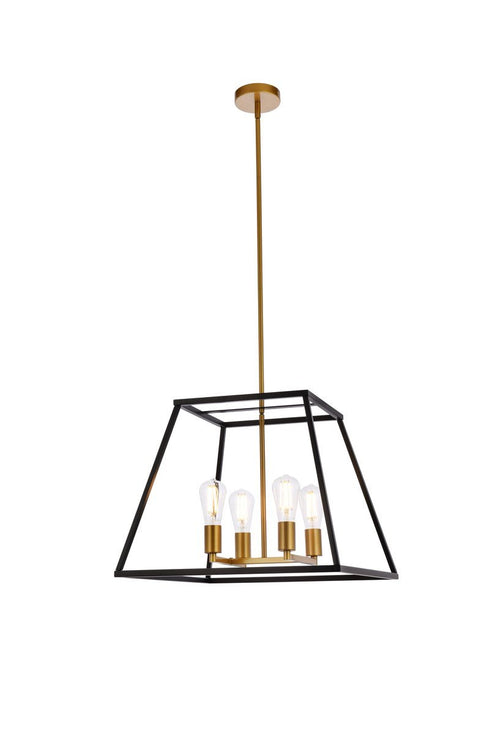 Living District Declan 4 Light Pendant Model: LD720D20BK