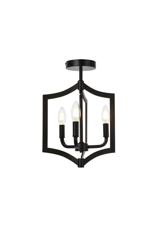 Living District Kiera 3 Light Flush Mount Model: LD7067F12BK