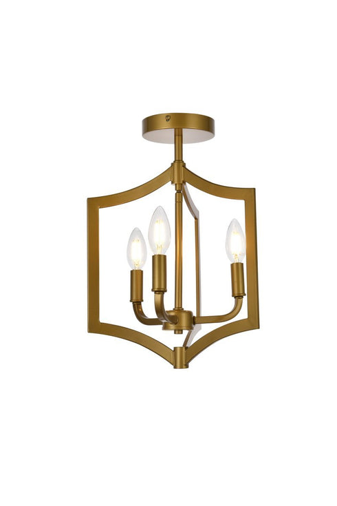 Living District Kiera 3 Light Flush Mount Model: LD7067F12BK