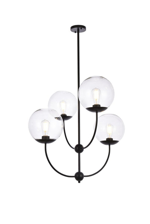 Living District Lennon 4 Light Pendant Model: LD652D30BK