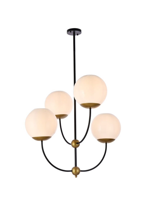 Living District Lennon 4 Light Pendant Model: LD653D30BK