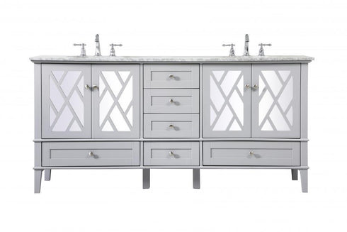 Elegant Lighting 72 Inch Double Bathroom Vanity Set In White Model: VF30272DWH