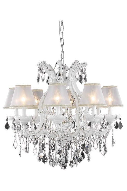 Elegant Lighting Maria Theresa 13 Light Chandelier Model: 2800D26WH+SH-1R6S/SS