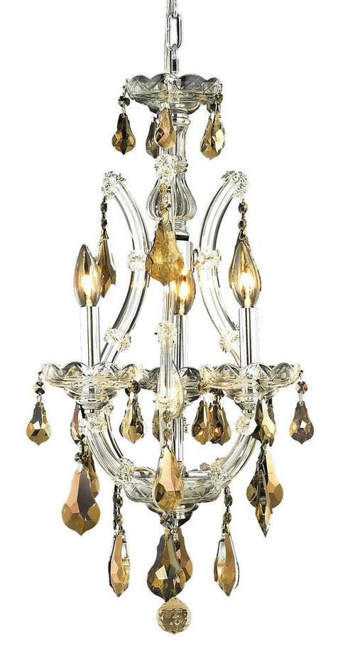 Elegant Lighting Maria Theresa 4 Light Chandelier Model: 2801D12C-GT/RC